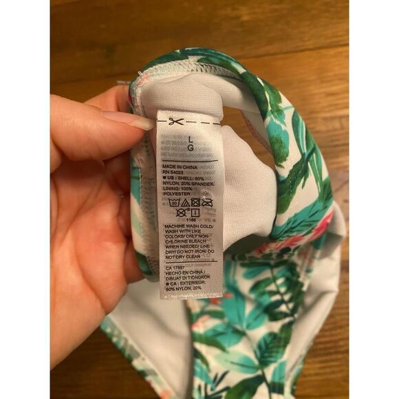 Old Navy L Swim Bikini Bottoms NWT White Multi Tropical Floral Vibrant beach - Picture 5 of 7